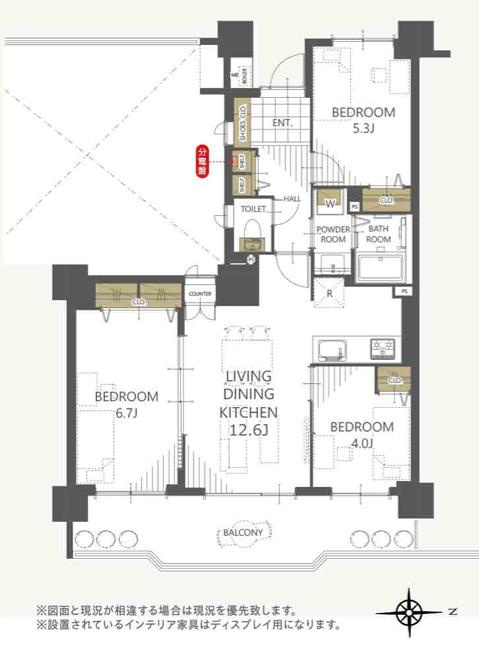 レールシティ八王子の間取り|～東向き3LDK　陽当たり良好、心地良い朝陽が入る住戸です～