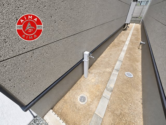 福岡市東区筥松1丁目第1-3棟（1号棟）の外観|お庭で自由な時間を過ごせます。