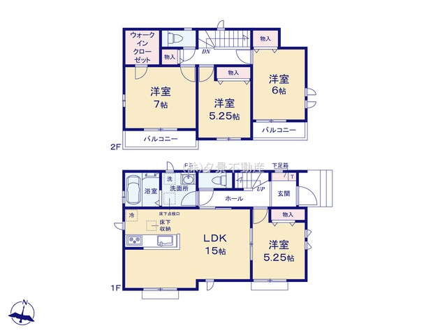 《仲介手数料無料》川越市大字笠幡34-5新築一戸建てハートフルタウンの間取り