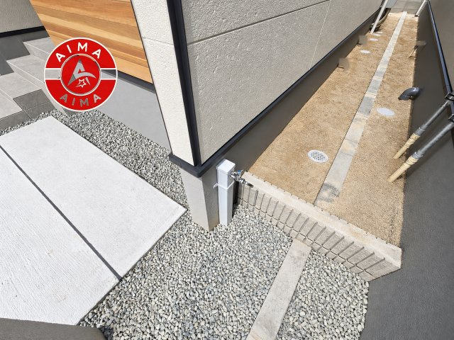 福岡市東区筥松1丁目第1-3棟（2号棟）の外観|お庭で自由な時間を過ごせます。