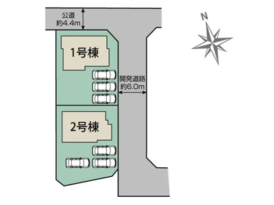 【区画図】 | ブルーミングガーデン中央市西花輪2期　1号棟 | 区画図