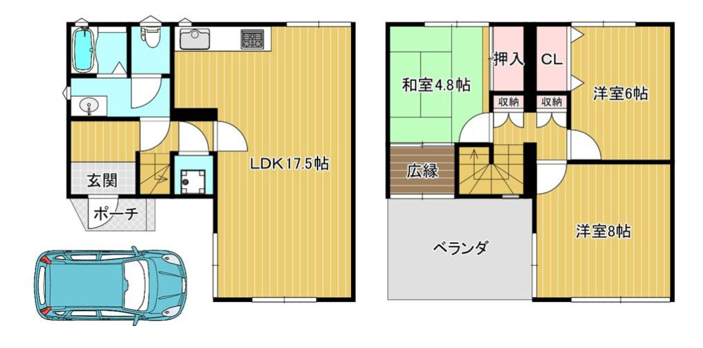 高槻市寿町3丁目戸建の間取り