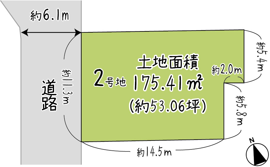 仁川町6丁目の区画図|2号地