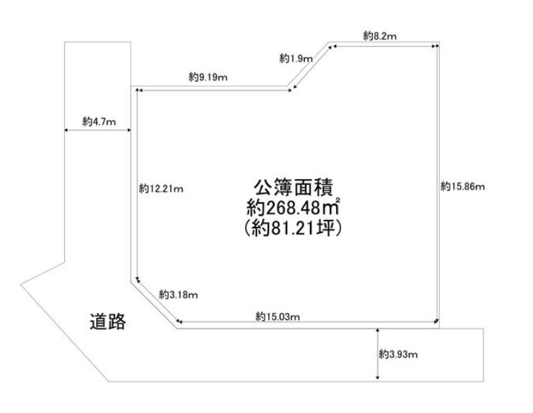 箕面市桜ケ丘　売土地の土地図