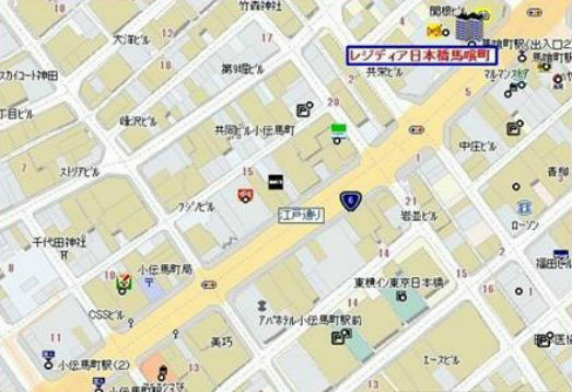 【地図】レジディア日本橋馬喰町