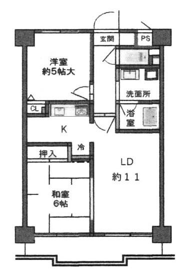 【間取り】 | ダイアパレス京都蒔絵町 | 専有面積52.25㎡