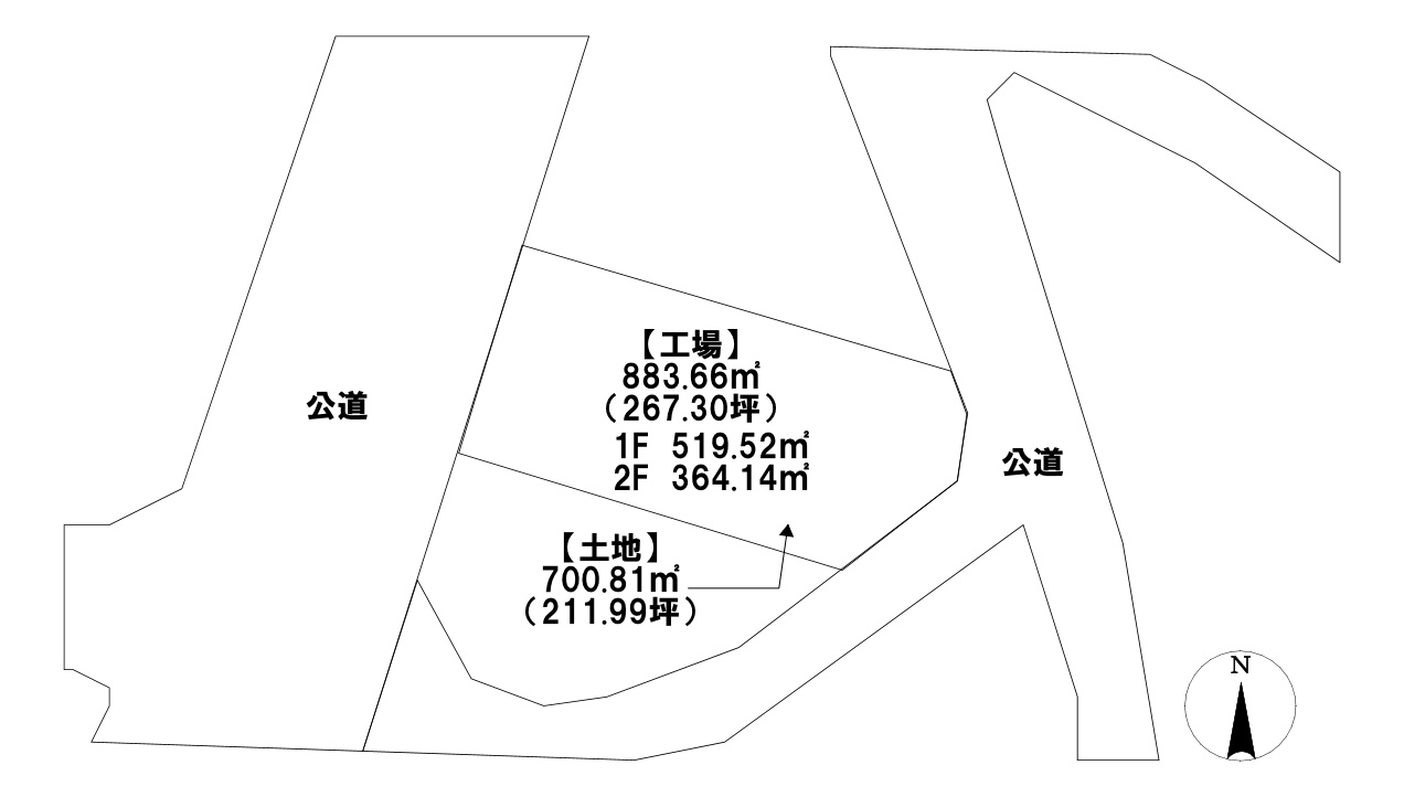 売工場　泉佐野市日根野の区画図