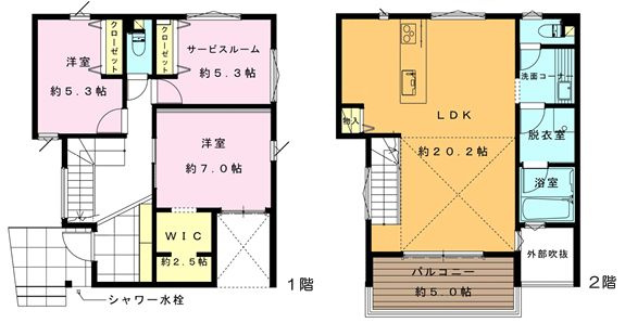 藤沢市鵠沼松が岡2丁目新築戸建て　A棟の間取り|間取図「藤沢市鵠沼松が岡2丁目新築戸建て　A棟」