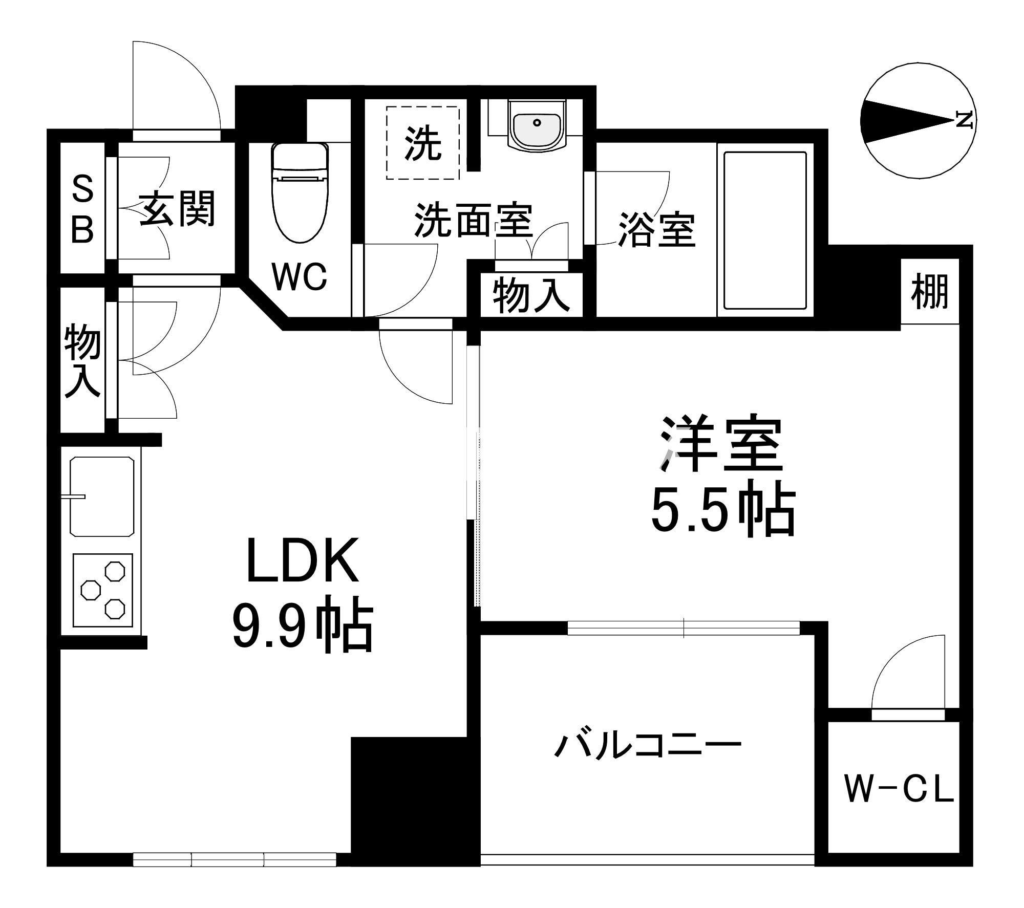 クレヴィアタワー大阪本町の間取り