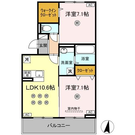 (仮称)D-ROOM琴平1丁目の間取り