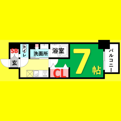 ジュール亀島　名古屋市賃貸　仲介手数料無料の間取り