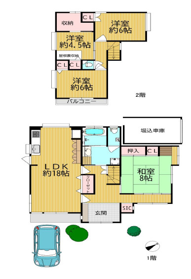生駒市真弓１丁目の一戸建ての間取り