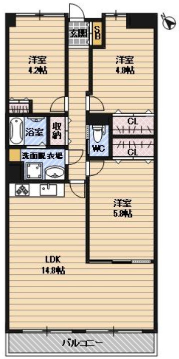 ユニライフ北大阪弐号棟の間取り