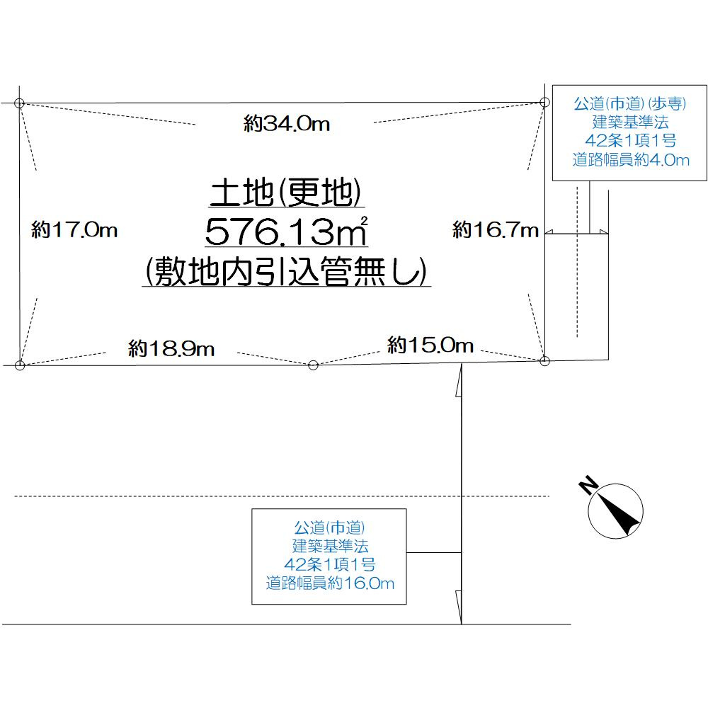 加東市南山土地②の土地図|■建築条件無し■対象不動産に敷地内引込管はありません(引込工事必要)。