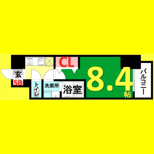 S-RESIDENCE山王　名古屋市賃貸　仲介手数料無料の間取り