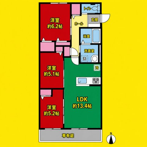 HEIM　MAISON　庄内通駅東　D棟　名古屋市賃貸　仲介手数料無料の間取り