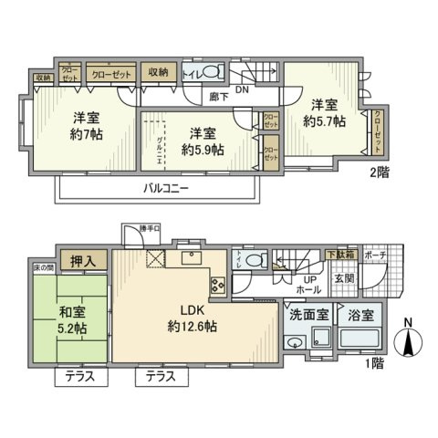 野塩戸建の間取り