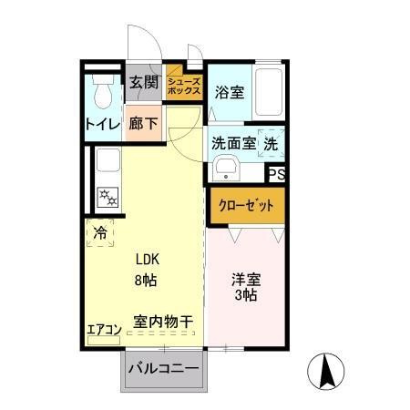 ヴィラ・キャロット　Ａの間取り