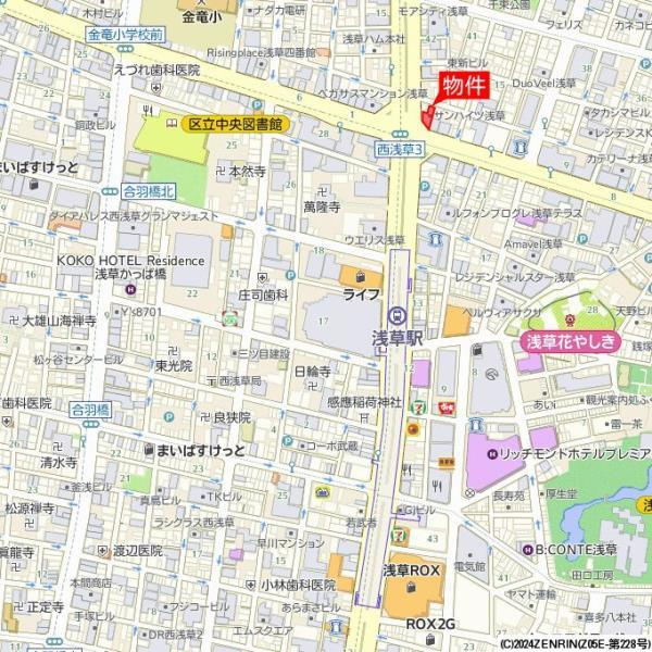 サンハイツ浅草の地図