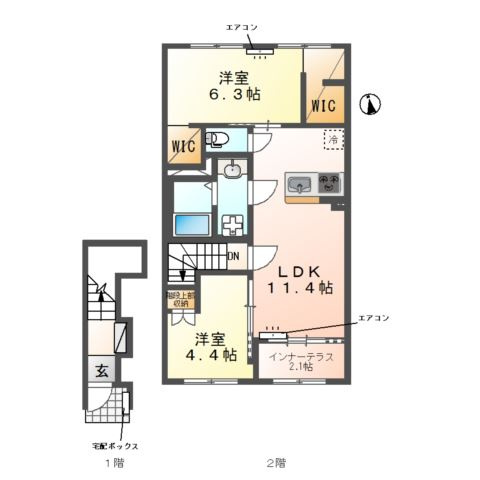 (仮称)我孫子市湖北台新築アパートの間取り