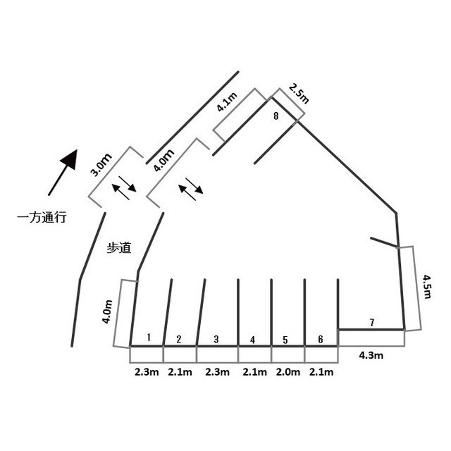 岐阜市東材木町の駐車場の間取り