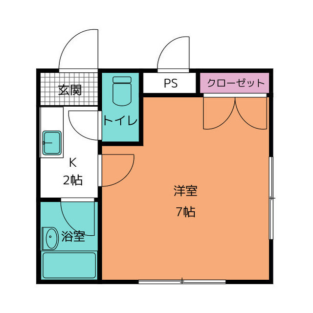 御殿町ハイツ　Ａの間取り