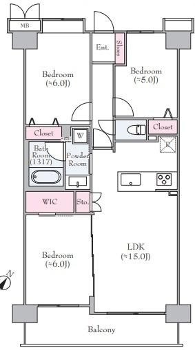 【間取り】 | メイツ武蔵小杉富士見台 | 販売価格3,699万円　間取り：3ＬＤＫ（いつでもご見学可能ですのでお気軽にお問合せ下さい）