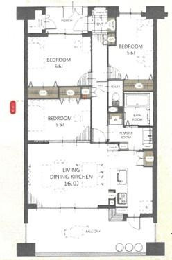 ライオンズガーデン枚方藤阪　中古 マンションの間取り