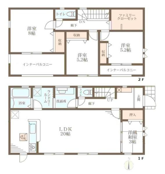 リーブルガーデン菅原町 １号棟 ／新築一戸建の間取り