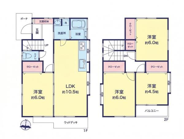 横浜市瀬谷区相沢７丁目の中古一戸建の間取り