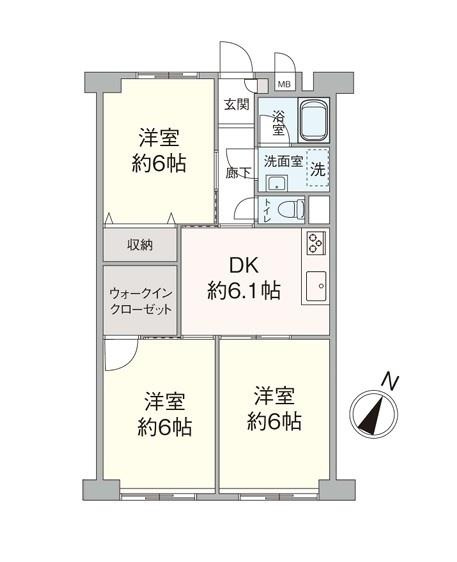三ツ沢ハイタウン１号棟の間取り