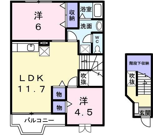 Ｋ’ｓル・クープルⅠの間取り
