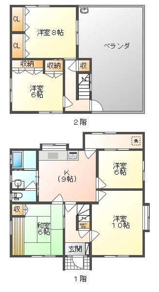 建部町品田戸建の間取り