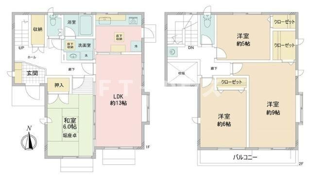 市川市北方町４丁目戸建の間取り