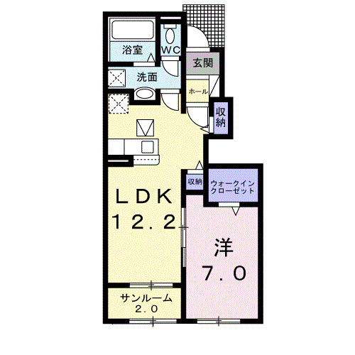 ティーズ　カーサソレアードⅠの間取り