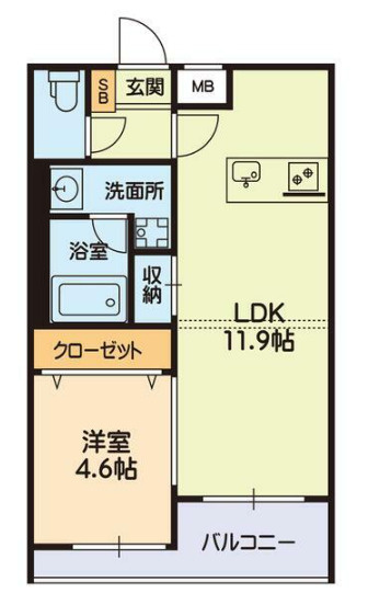 熊本市西区池田４丁目の賃貸マンションの間取り