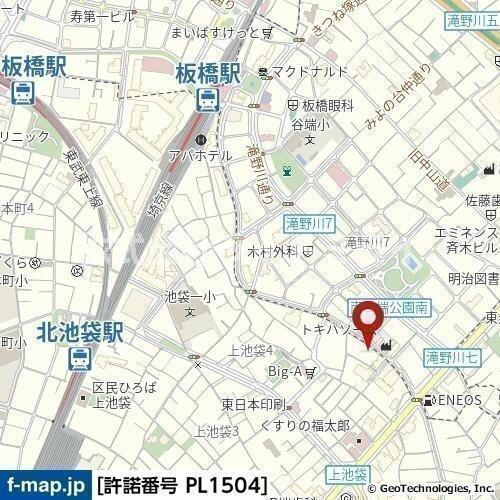 ユーコート上池袋の地図| 