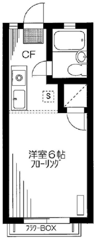 シャトル東蒲田の間取り|間取り　1K洋室6帖