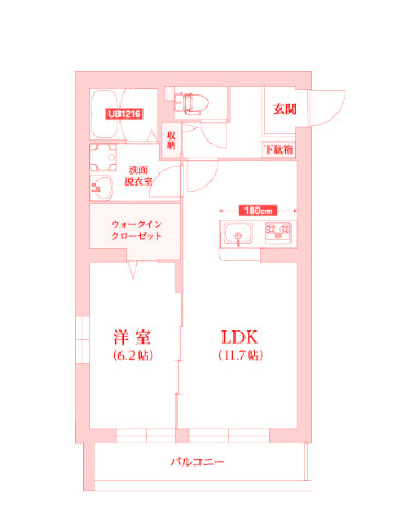 茅ヶ崎市幸町の賃貸マンションの間取り