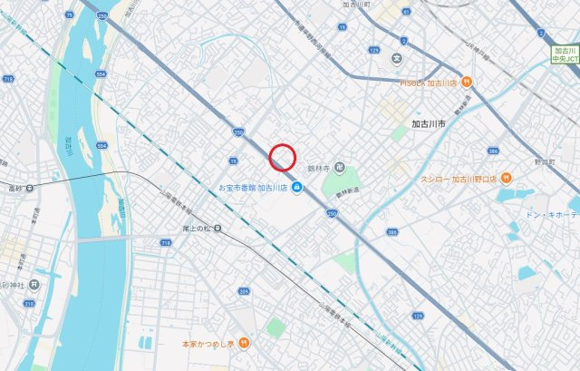 加古川市加古川町北在家　　山陽電鉄「尾上の松駅」徒歩13分の地図