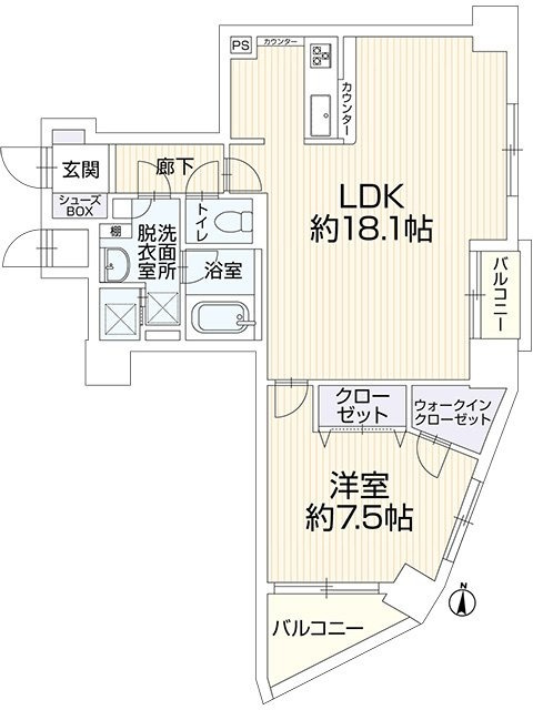 ローレルコート平和大通りの間取り