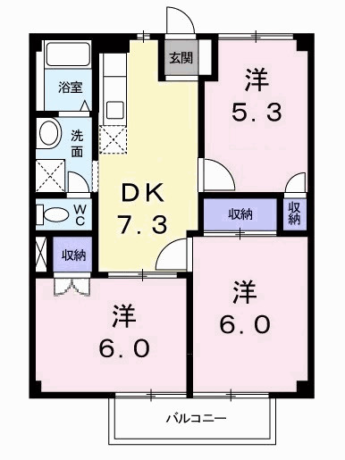 ヴィラＢの間取り|間取図
