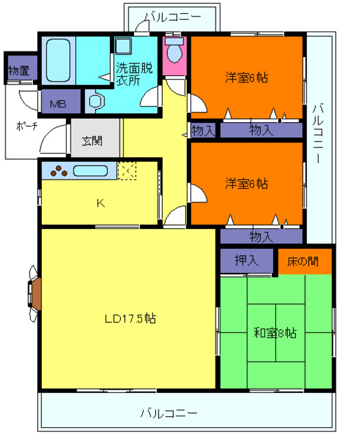 シャルマン屋敷本の間取り