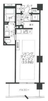 大阪市天王寺区筆ケ崎町の賃貸マンションの間取り