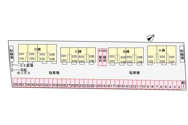 クルールＤの駐車場