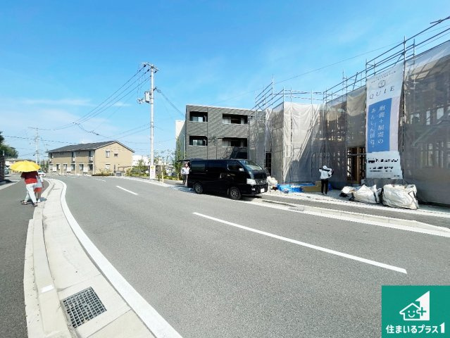 姫路市苫編　第2期　新築一戸建ての前面道路含む現地写真|周辺は落ち着いた街並みの住宅地！子育てがしやすい住環境です！まだ未完成ですが、現地でしかわからない事もございます。是非一度ご覧ください。