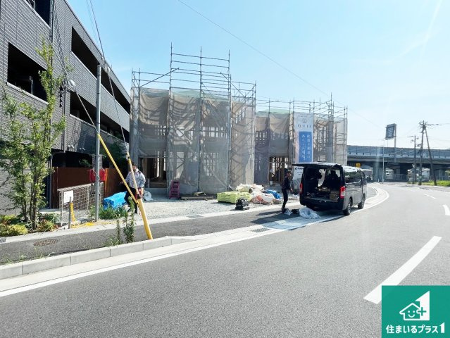 姫路市苫編　第2期　新築一戸建ての外観|周辺は落ち着いた街並みの住宅地！子育てがしやすい住環境です！まだ未完成ですが、現地でしかわからない事もございます。是非一度ご覧ください。