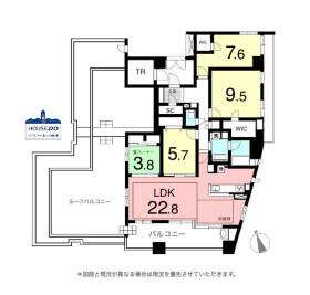 ◆プラウド川名駒方◆ペット可＆3LDK南西角住戸！の間取り|専有面積120.25㎡、LDK約20帖以上と広々空間です。
最上階の3LDK南西角住戸！採光＆眺望良好♪