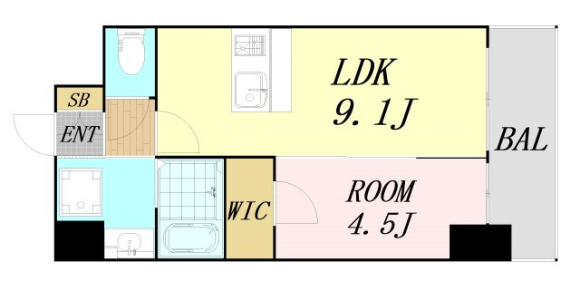 プレサンス　ＤＯＭＥＣＩＴＹ　コレーレ　仲介手数料無料の間取り