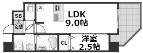 【間取り】 | アドバンス難波ラシュレ